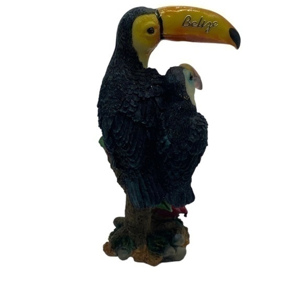 Belize Toucans with Roses Resin Figurine - Picture 2 of 8
